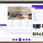 Divi AI interface dashboard showing layout builder, copy generator, and template options